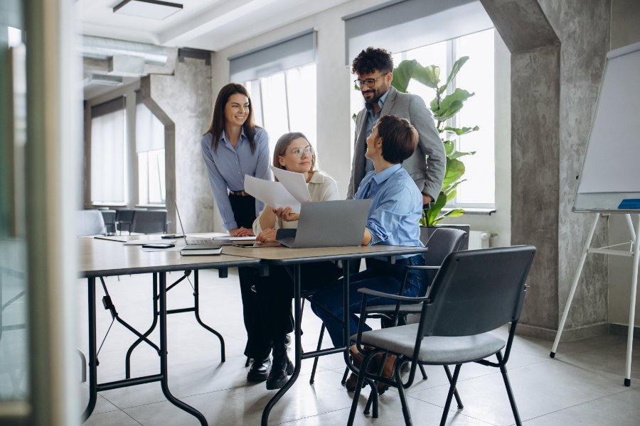 Business group working together at the office